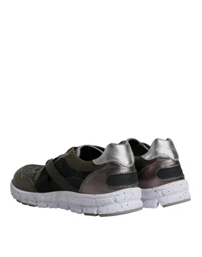 Pre-owned Dolce & Gabbana Multicolor Canvas Leather Low Top Sneaker Men's Shoes ()