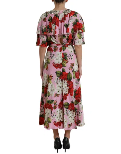 Dolce & Gabbana Elegant Crystal-embellished Silk Women's Dress In Multi