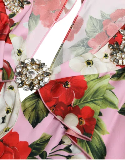 Dolce & Gabbana Elegant Crystal-embellished Silk Women's Dress In Multi