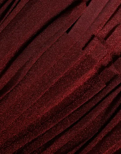 Dolce & Gabbana Red One Shoulder Pleated A-line Mini Dress In Burgundy