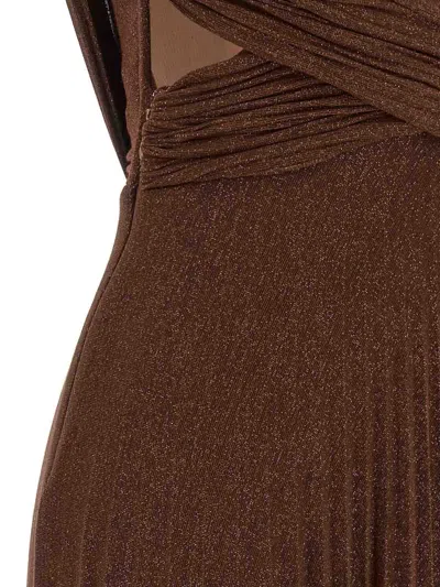 Elisabetta Franchi Red Carpet Coffee Dress In Brown