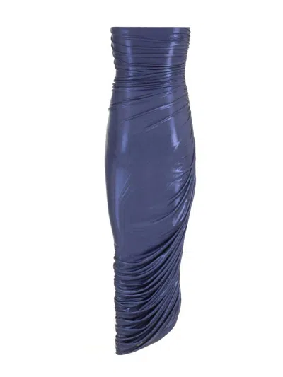 Norma Kamali Strapless Diana Gown Xtra Long Military Blue