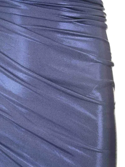 Norma Kamali Strapless Diana Gown Xtra Long Military Blue