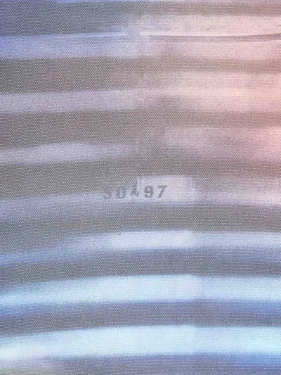 Jean Paul Gaultier Mesh Striped Bodycon Maxi Dress In Blue