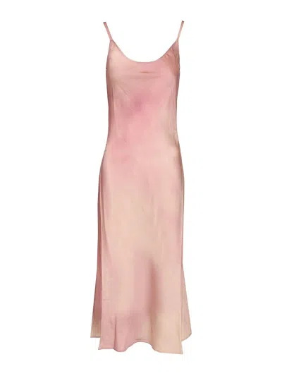 Acne Studios Womens Multi Pink Darma Sleeveless Satin Midi Dress