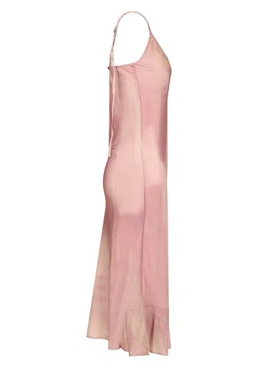 Acne Studios Womens Multi Pink Darma Sleeveless Satin Midi Dress