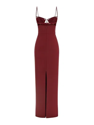Nensi Dojaka V-wire Bra Maxi Dress In Burgundy