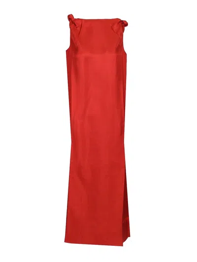 Loulou Studio Red Midi Dress In Silk In Red