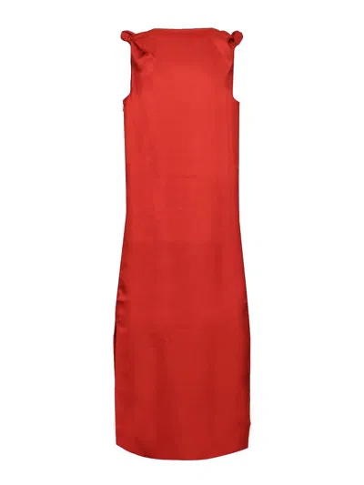 Loulou Studio Red Midi Dress In Silk In Red