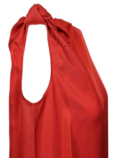 Loulou Studio Red Midi Dress In Silk In Red