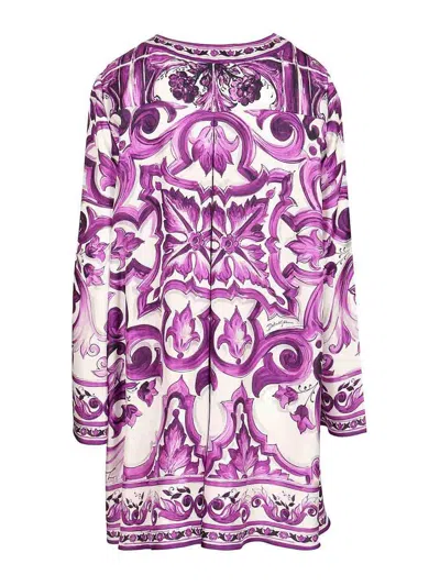 Dolce & Gabbana Women Silk Dress In Purple