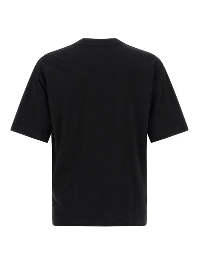 Dsquared2 Loose Fit Tee Logo Dsq2 Milano Sbiadito Effetto Texture Jersey Di Cotone T-shirt In Black