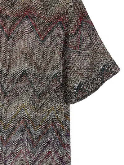 Missoni Short Sleeve T-shirt With Zigzag And Sequins In Multi