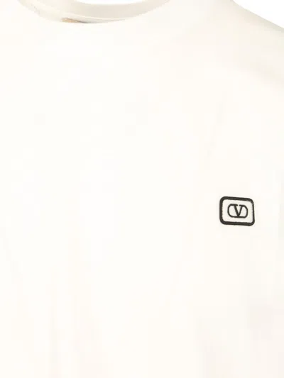 Valentino Garavani Cotton T-shirt With Vlogo Patch In White