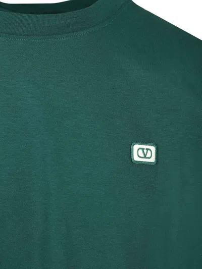Valentino Garavani T-shirt With Signature Vlogo In Green