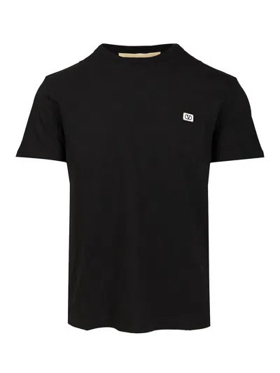 Valentino Cotton T-shirt With Vlogo Patch In Black