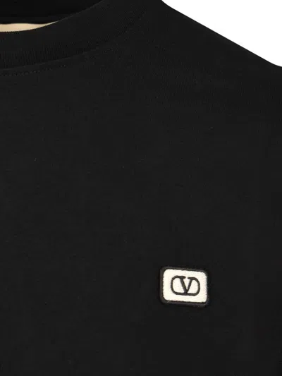 Valentino Cotton T-shirt With Vlogo Patch In Black