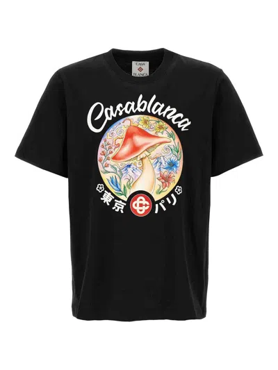 Casablanca Mushroom Emblem T-shirt In Black