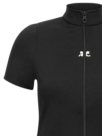 Courrèges Interlock Zipped Top In Black