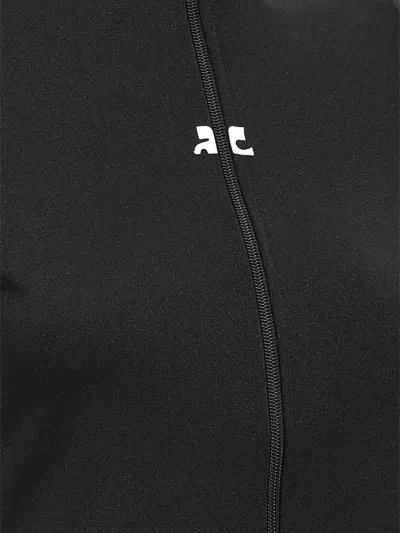 Courrèges Interlock Zipped Top In Black