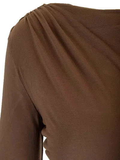 Rick Owens Asymmetric-design Top In Brown