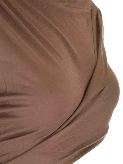 Rick Owens Asymmetric-design Top In Brown