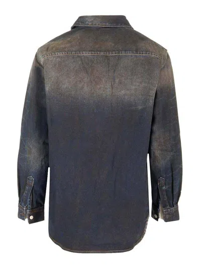 Acne Studios Karto Darkside Denim Shirt In Dark Blue