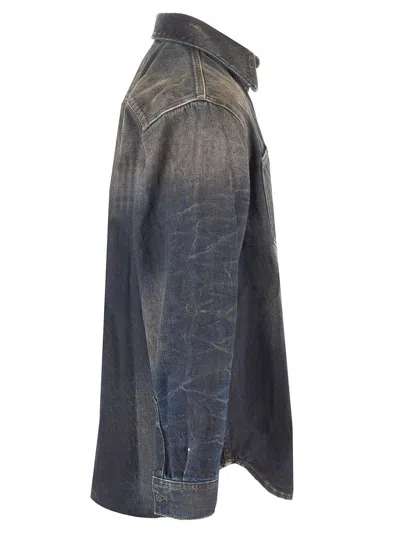 Acne Studios Karto Darkside Denim Shirt In Dark Blue