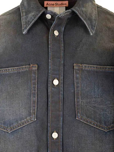 Acne Studios Karto Darkside Denim Shirt In Dark Blue
