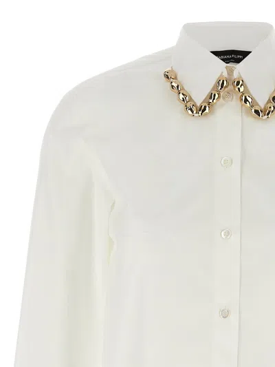 Fabiana Filippi Embellished Collar Long Sleeves Shirt In White