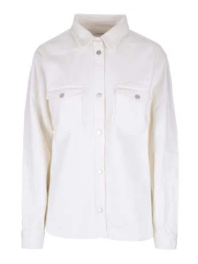 Frame Long-sleeved Buttoned Shirt In White