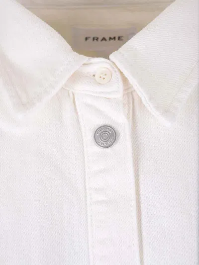Frame Long-sleeved Buttoned Shirt In White