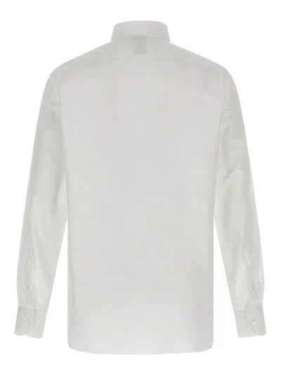Finamore 1925 Timeless White Button-down Shirt With Structured Collar In White