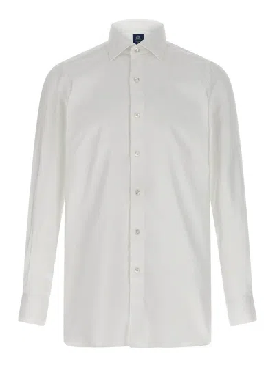 Finamore 1925 Timeless White Button-down Shirt With Structured Collar In Multi