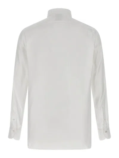 Finamore 1925 Timeless White Button-down Shirt With Structured Collar In Multi