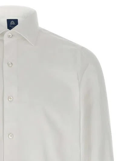 Finamore 1925 Timeless White Button-down Shirt With Structured Collar In Multi