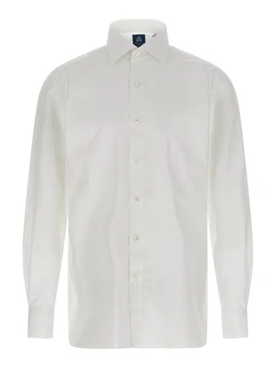 Finamore 1925 Timeless White Button-down Shirt With Structured Collar In White