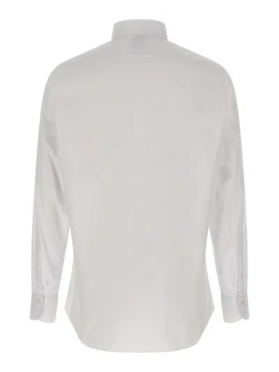 Finamore 1925 Timeless White Button-down Shirt With Structured Collar In White