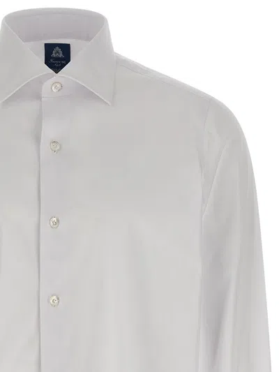 Finamore 1925 Timeless White Button-down Shirt With Structured Collar In White