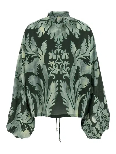 F.r.s For Restless Sleepers F. R.s For Restless Sleepers Archilo Top Dark Green Background Damask