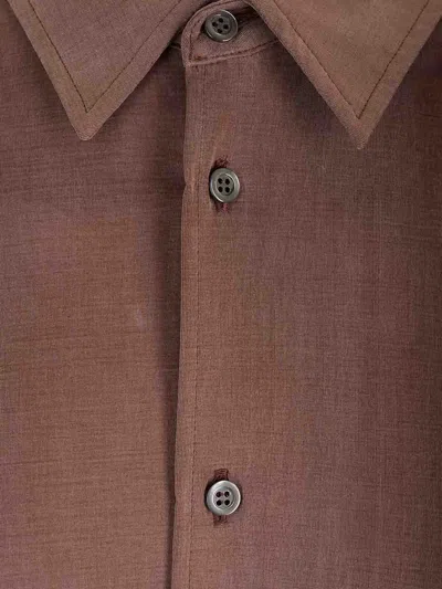 Magliano Chocolate Stretch Cupro Liquid Shirt In Brown