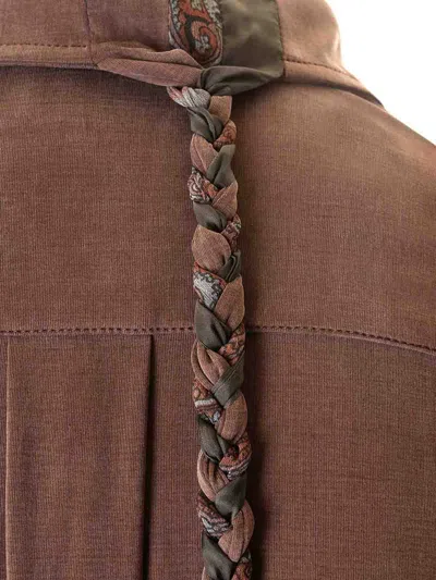 Magliano Chocolate Stretch Cupro Liquid Shirt In Brown