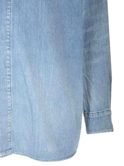 Fear Of God Blue Vented Denim Shirt In Medium Indigo