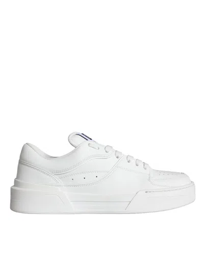 Pre-owned Dolce & Gabbana White Miami Leather Low Top Sneakers Men's Shoes ()