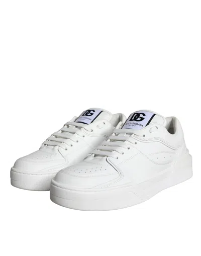 Pre-owned Dolce & Gabbana White Miami Leather Low Top Sneakers Men's Shoes ()
