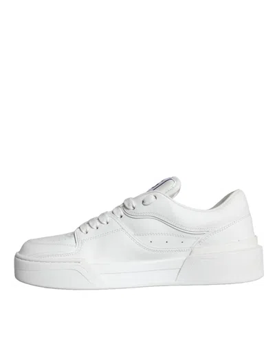Pre-owned Dolce & Gabbana White Miami Leather Low Top Sneakers Men's Shoes ()
