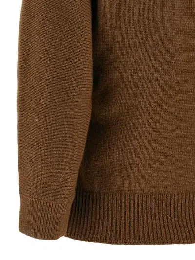 Khaite Herve Polo Sweater In Brown