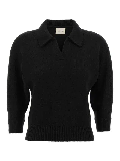 Khaite 'herve' Polo Shirt In Black