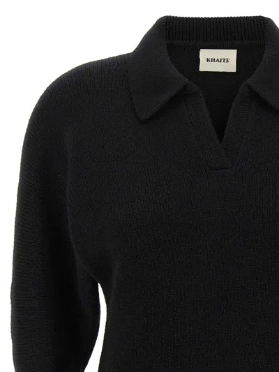 Khaite 'herve' Polo Shirt In Black