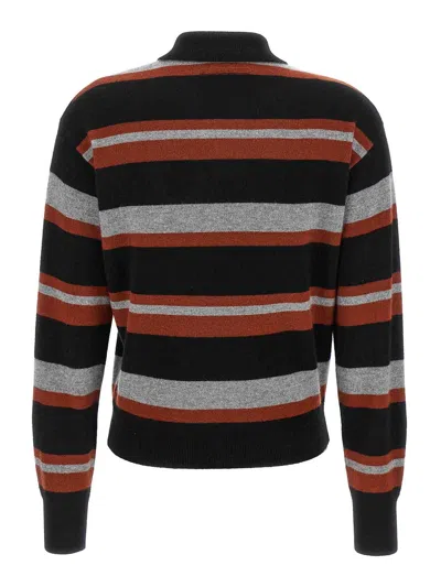 Guest In Residence Collegiate Stripe Polo Shirt In Black